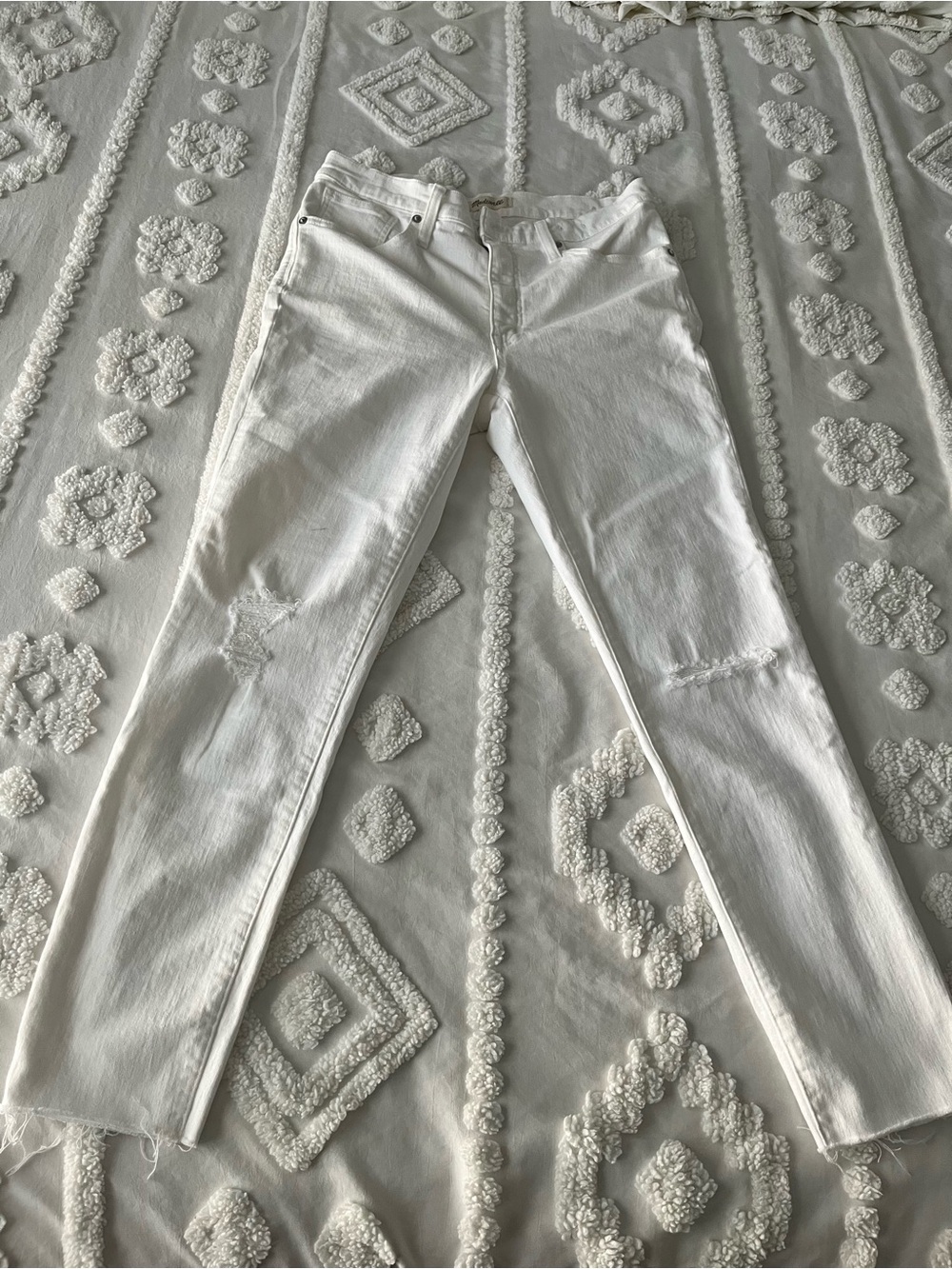 Madewell White High-Rise Skinny Jeans